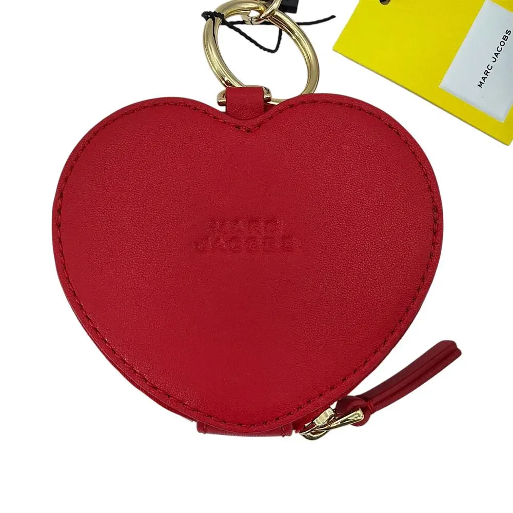 MARC JACOBS The Heart Pouch Bag Charm in True Red